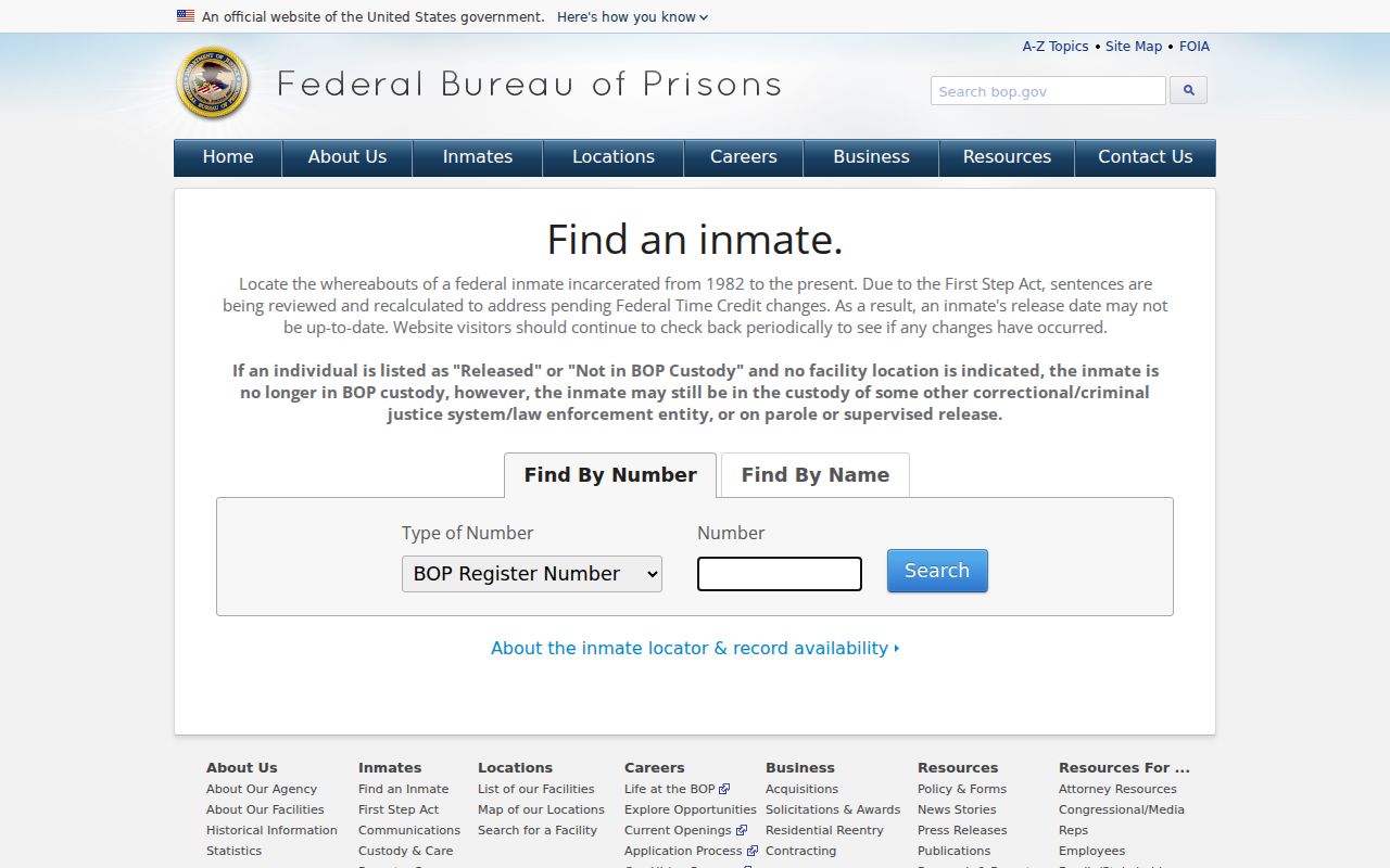 Poweshiek County criminal history federal inmate locator fields