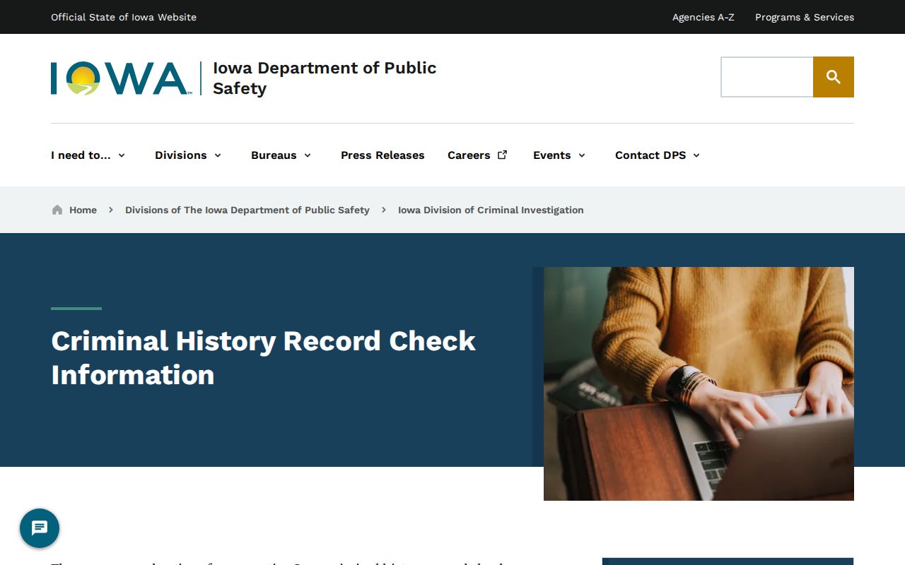 Poweshiek County criminal history DCI check options