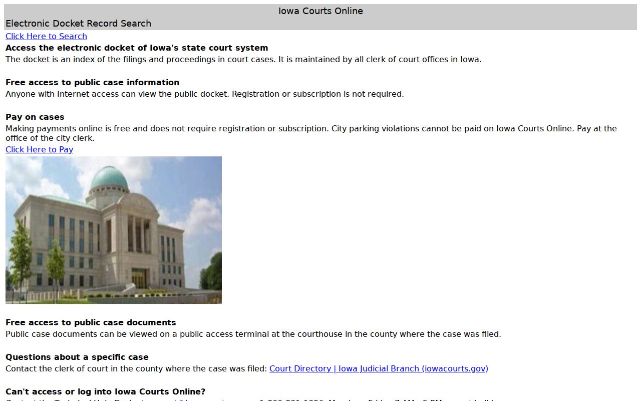 Poweshiek County criminal case search in Iowa Courts Online
