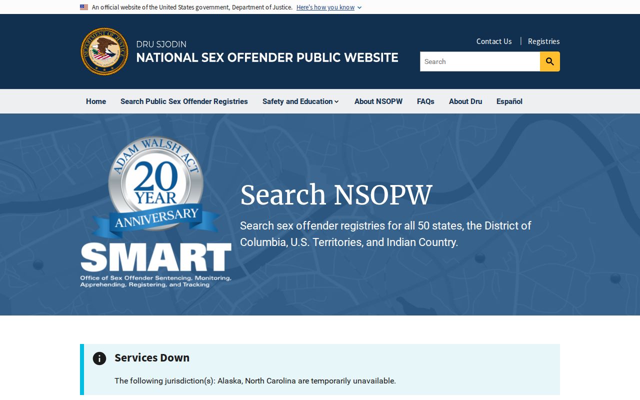 National sex offender search used with Poweshiek County registry records