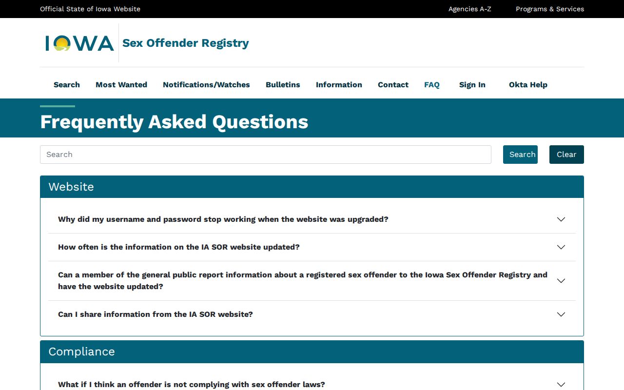 Poweshiek County sex offender registry search instructions
