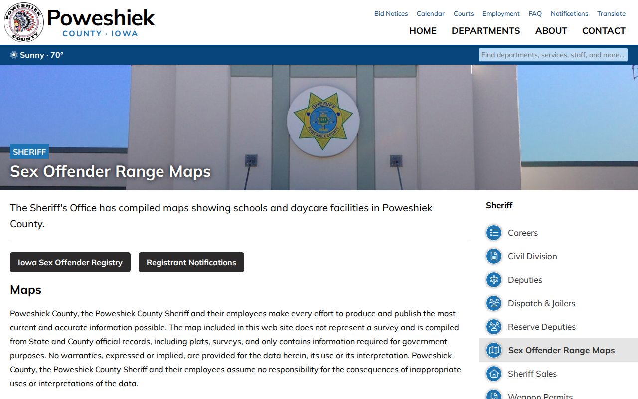 Poweshiek County sex offender range map resource